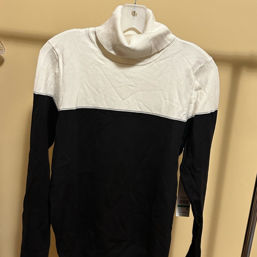 Calvin Klein Two-Tone Turtleneck Sweater